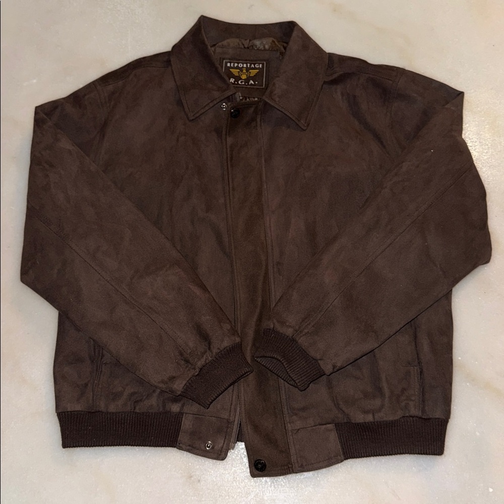 Reportage Brown Suede Bomber Jacket